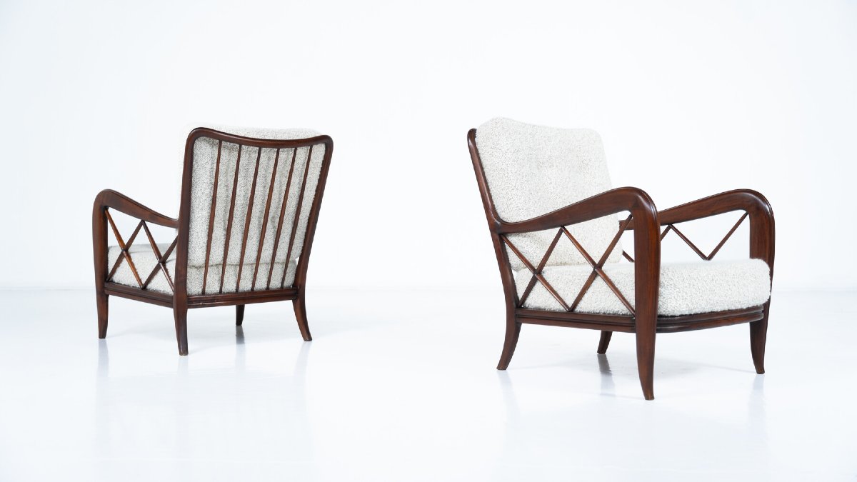 Pair Of Mid-century Armchairs By Paolo Buffa, Italy, 1950s-photo-2