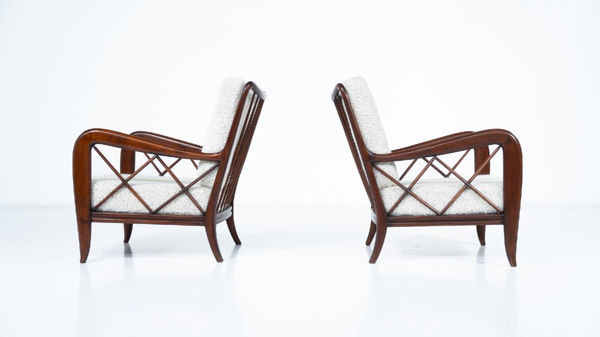 Pair Of Mid-century Armchairs By Paolo Buffa, Italy, 1950s-photo-3