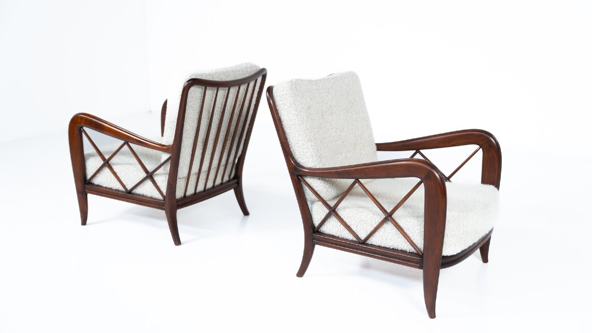 Pair Of Mid-century Armchairs By Paolo Buffa, Italy, 1950s-photo-4