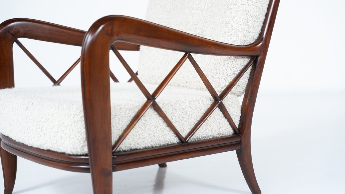 Pair Of Mid-century Armchairs By Paolo Buffa, Italy, 1950s-photo-2