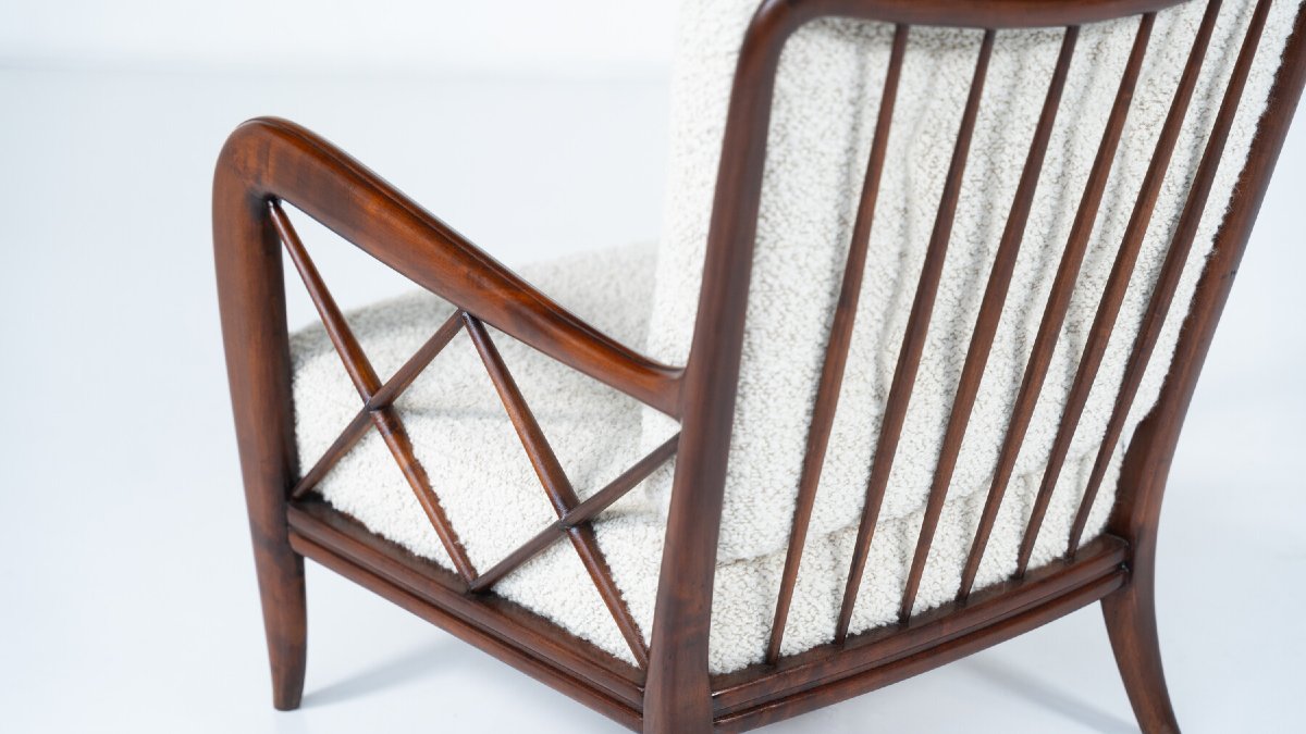 Pair Of Mid-century Armchairs By Paolo Buffa, Italy, 1950s-photo-6