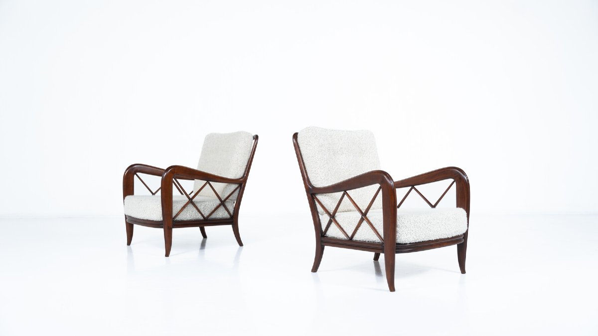 Pair Of Mid-century Armchairs By Paolo Buffa, Italy, 1950s