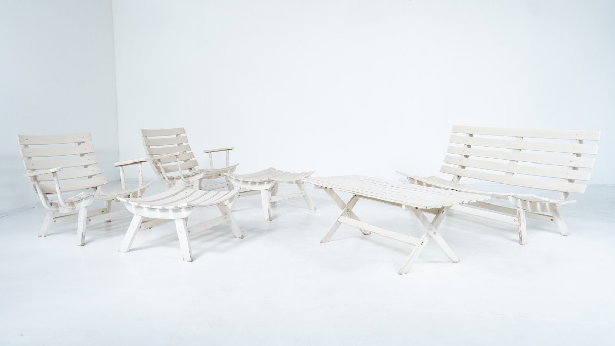 Outdoor Seating Set By Carlo Hauner Original Upholstery, Italy -photo-3