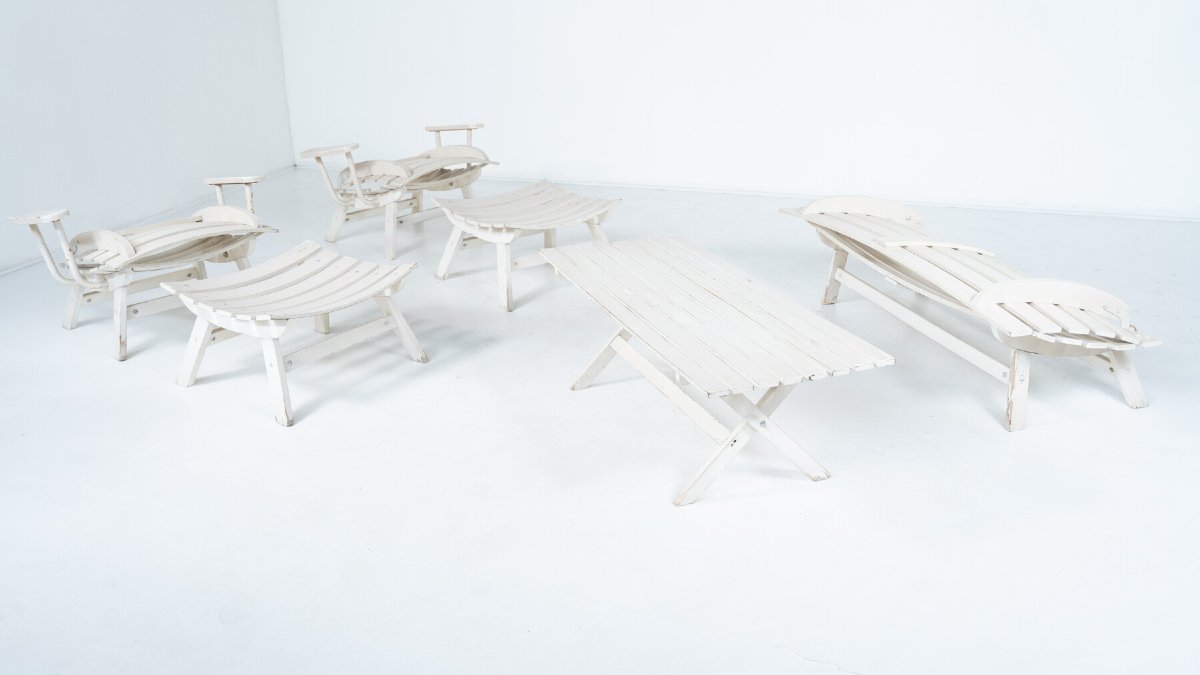 Outdoor Seating Set By Carlo Hauner Original Upholstery, Italy -photo-4