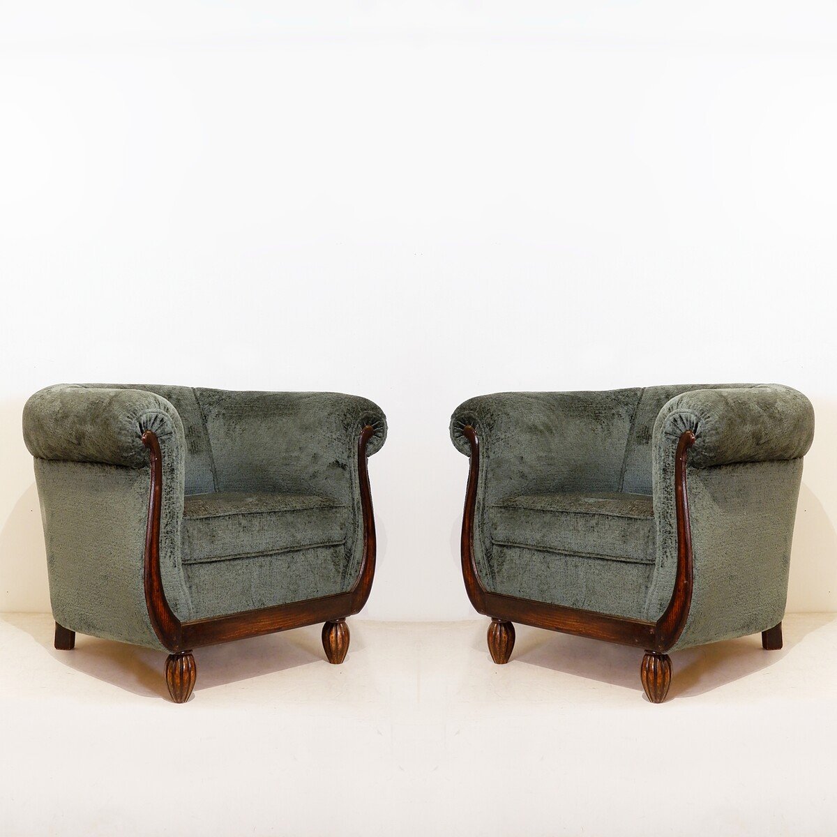 Pair Of Art Deco-style Club Chairs