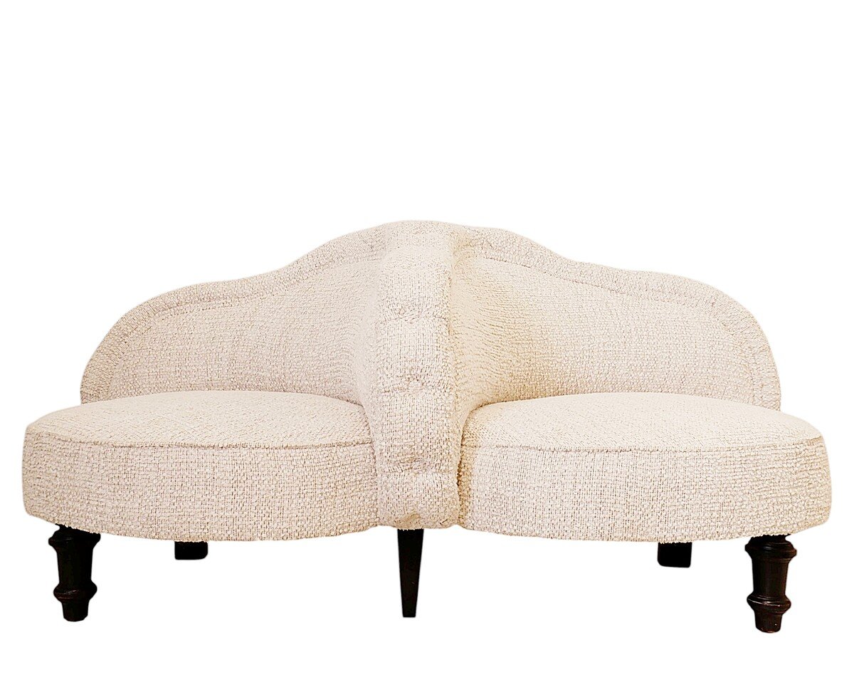 Napoleon III-style 'confident' Armchair—reupholstered 