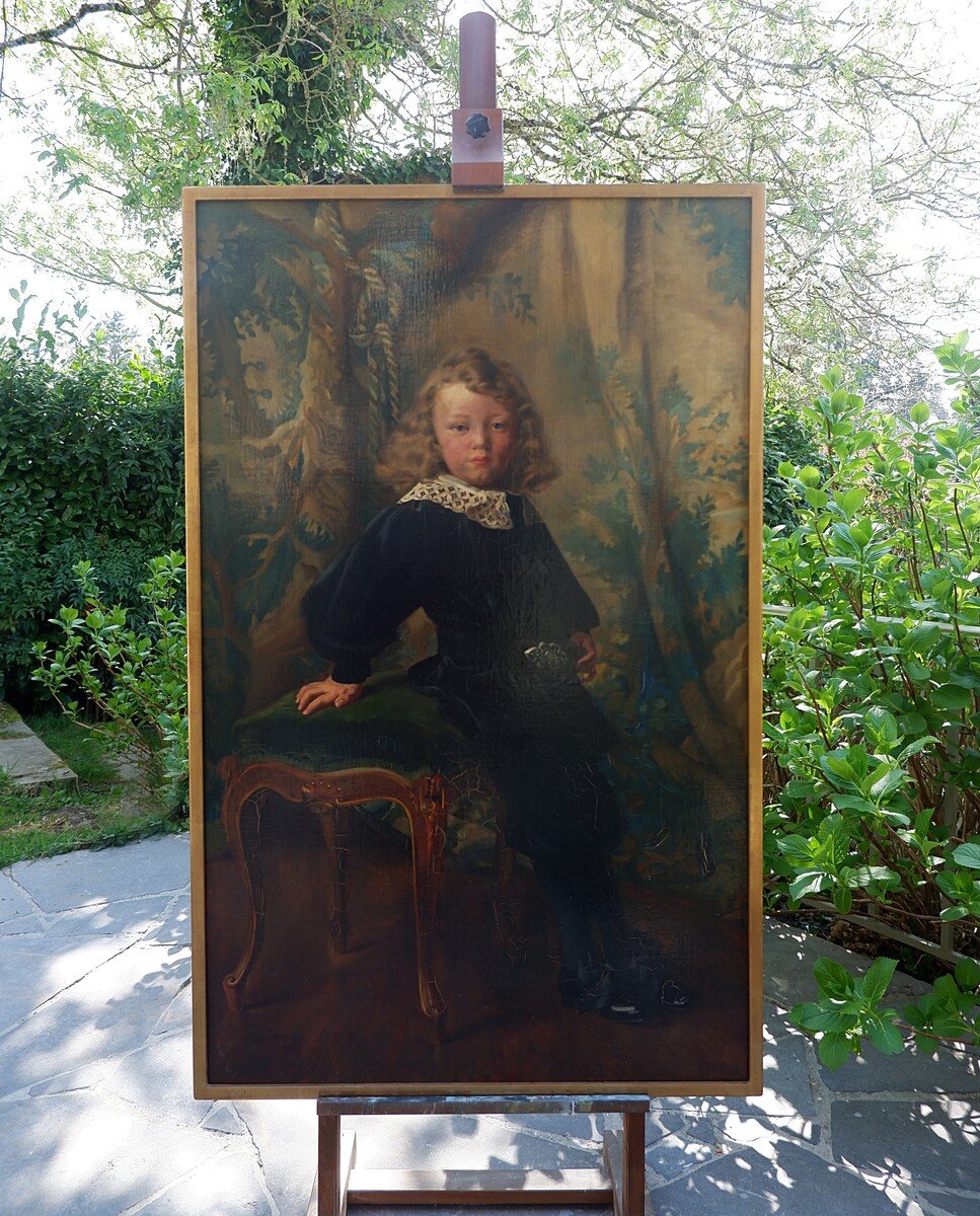 Portrait Of A Young Boy By Léon Rotthier, 1898-photo-2