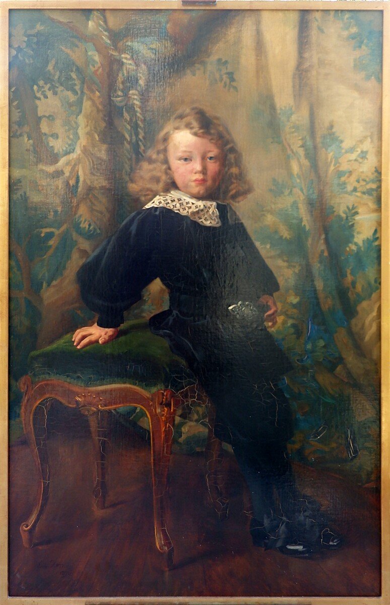 Portrait Of A Young Boy By Léon Rotthier, 1898