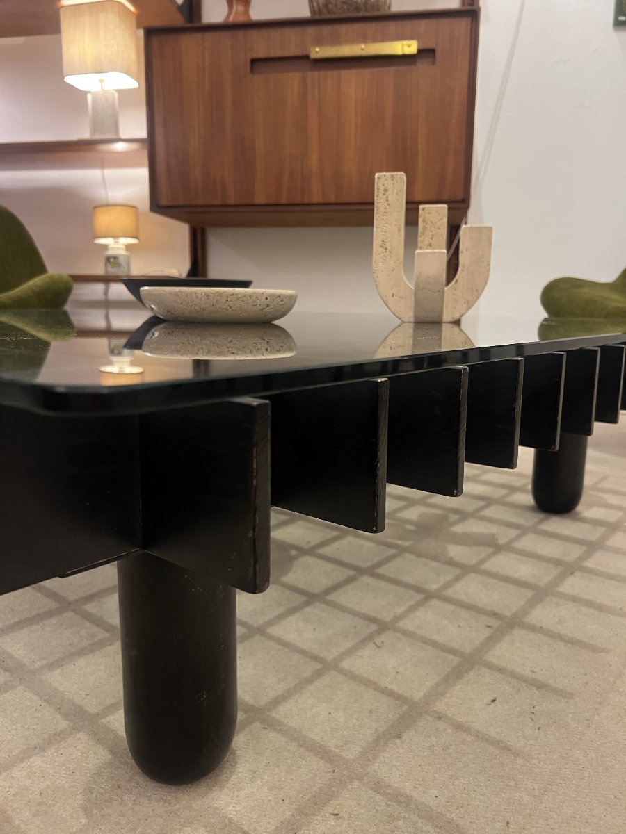 Table basse dans le style de Gianfranco Frattini, Italie, 1970s-photo-4