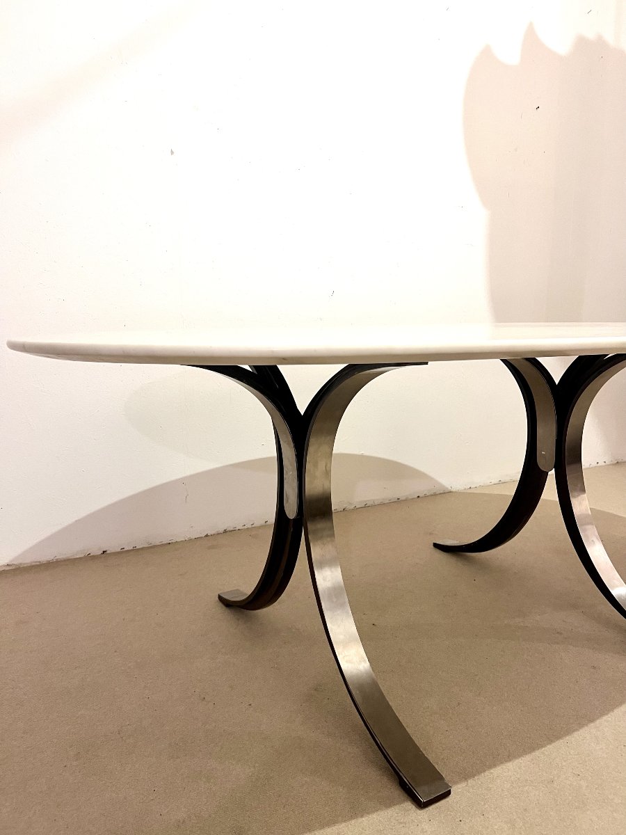 Table à dîner 'Tecno'  en marbre par Osvaldo Borsani et Eugenio Guerli, Italie, 1968-photo-3