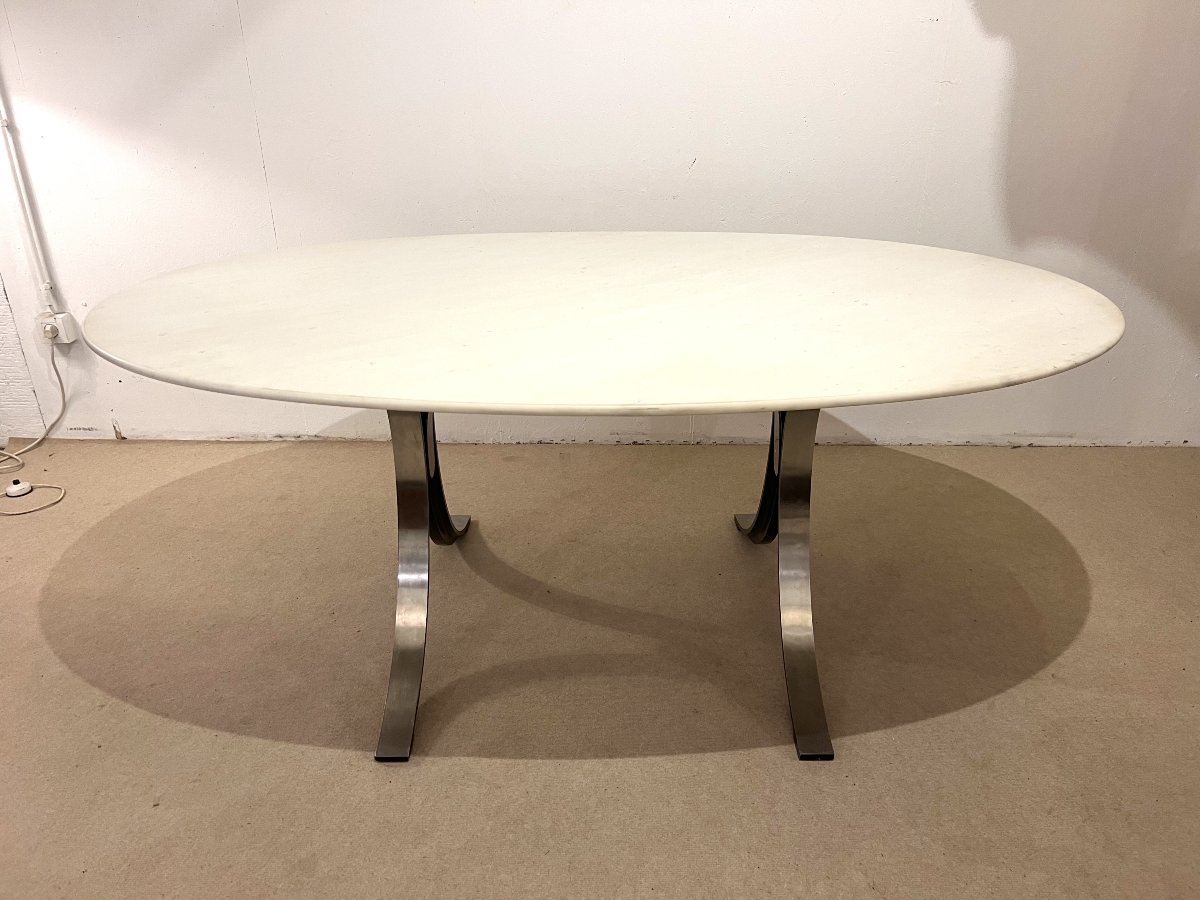 Table à dîner 'Tecno'  en marbre par Osvaldo Borsani et Eugenio Guerli, Italie, 1968-photo-2