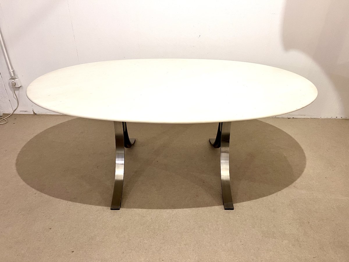 Table à dîner 'Tecno'  en marbre par Osvaldo Borsani et Eugenio Guerli, Italie, 1968-photo-4