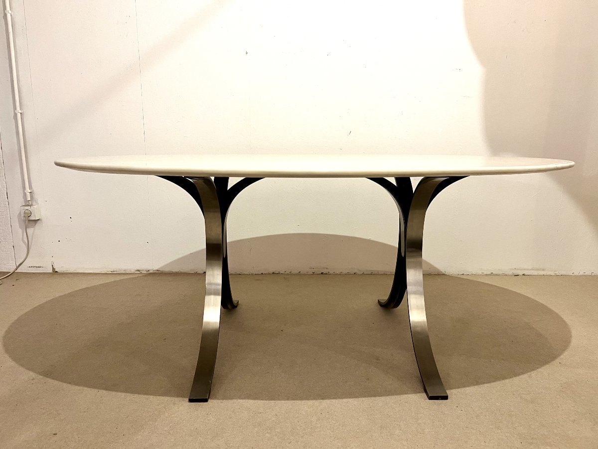 Table à dîner 'Tecno'  en marbre par Osvaldo Borsani et Eugenio Guerli, Italie, 1968