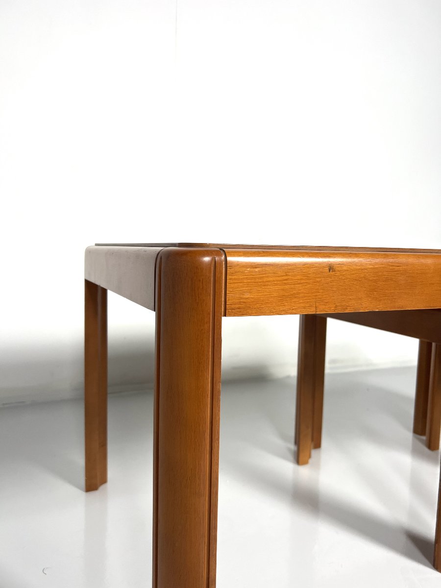 Table basse mid century, bois et verre, Italie-photo-1