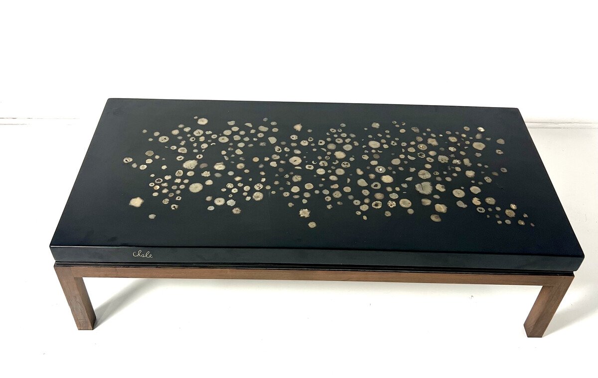 Black Resin Coffee Table By Ado Chale, Belgium -photo-2