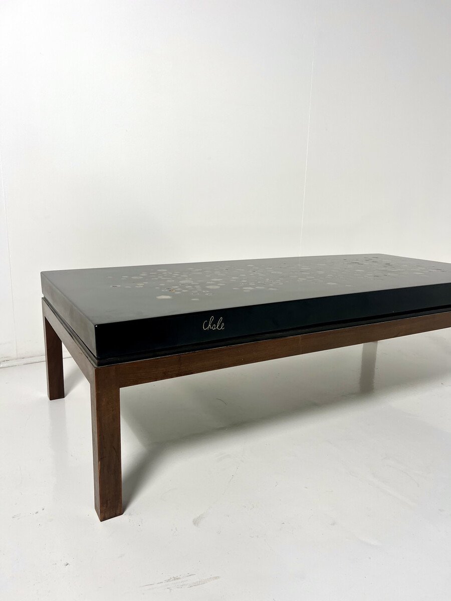 Black Resin Coffee Table By Ado Chale, Belgium -photo-3