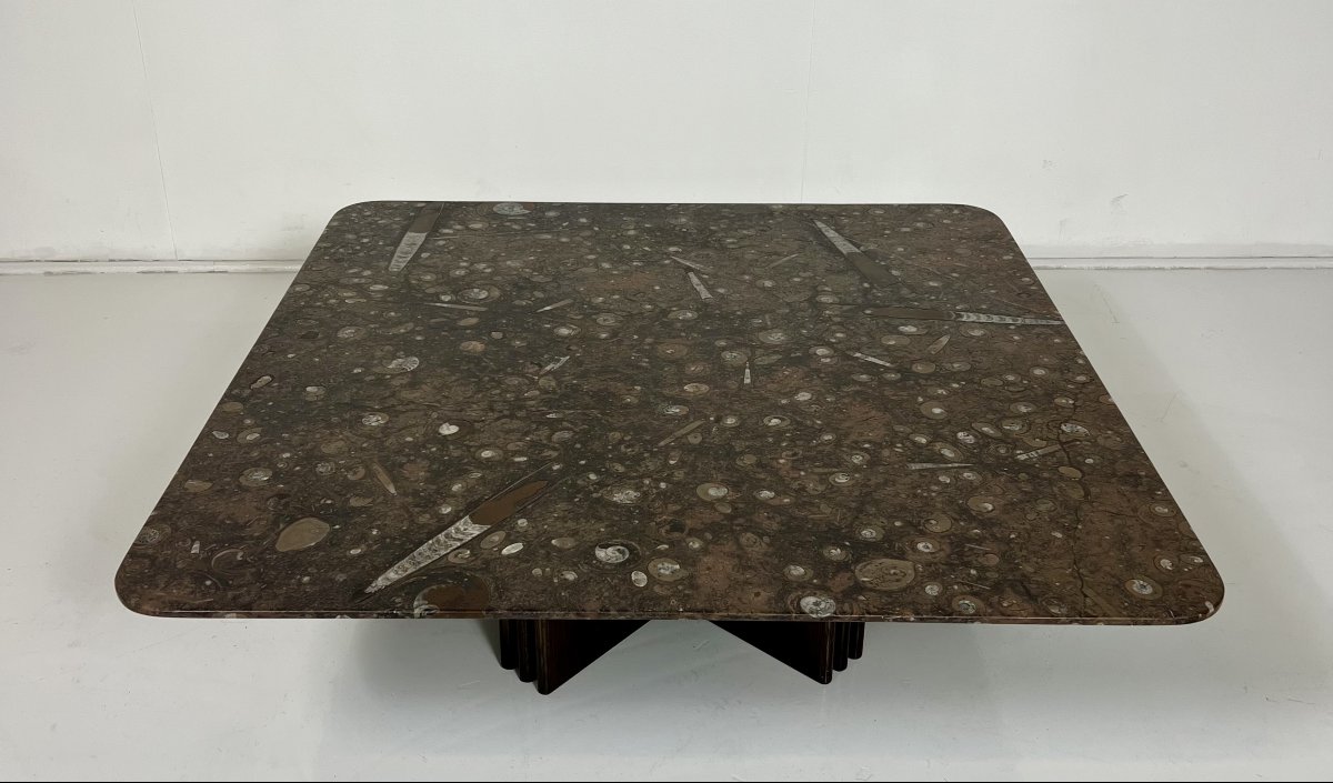 Coffee Table Made Of Natural Fossil Stone By Heinz Lilienthal, 1980s