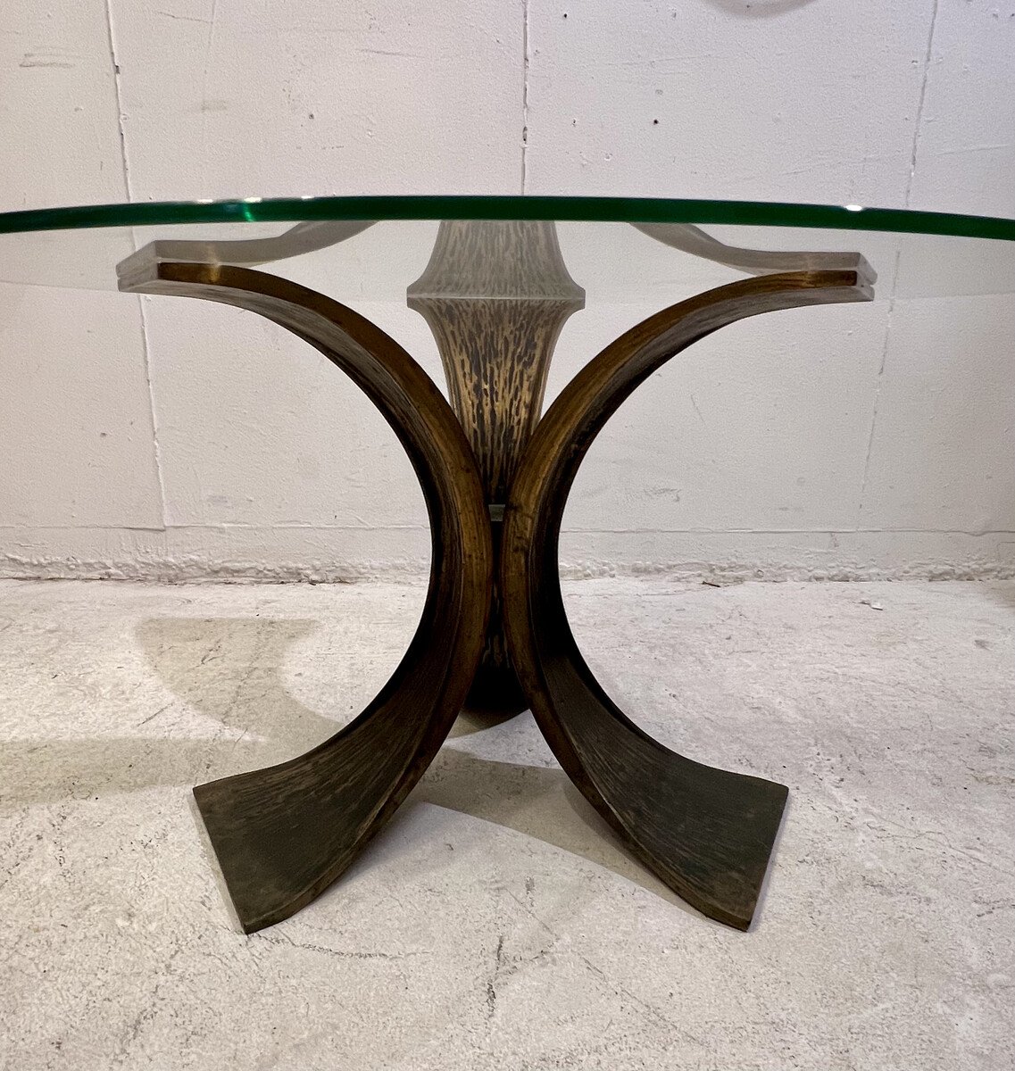 Mid-century Glass And Bronze Coffee Table, 1960s-photo-2