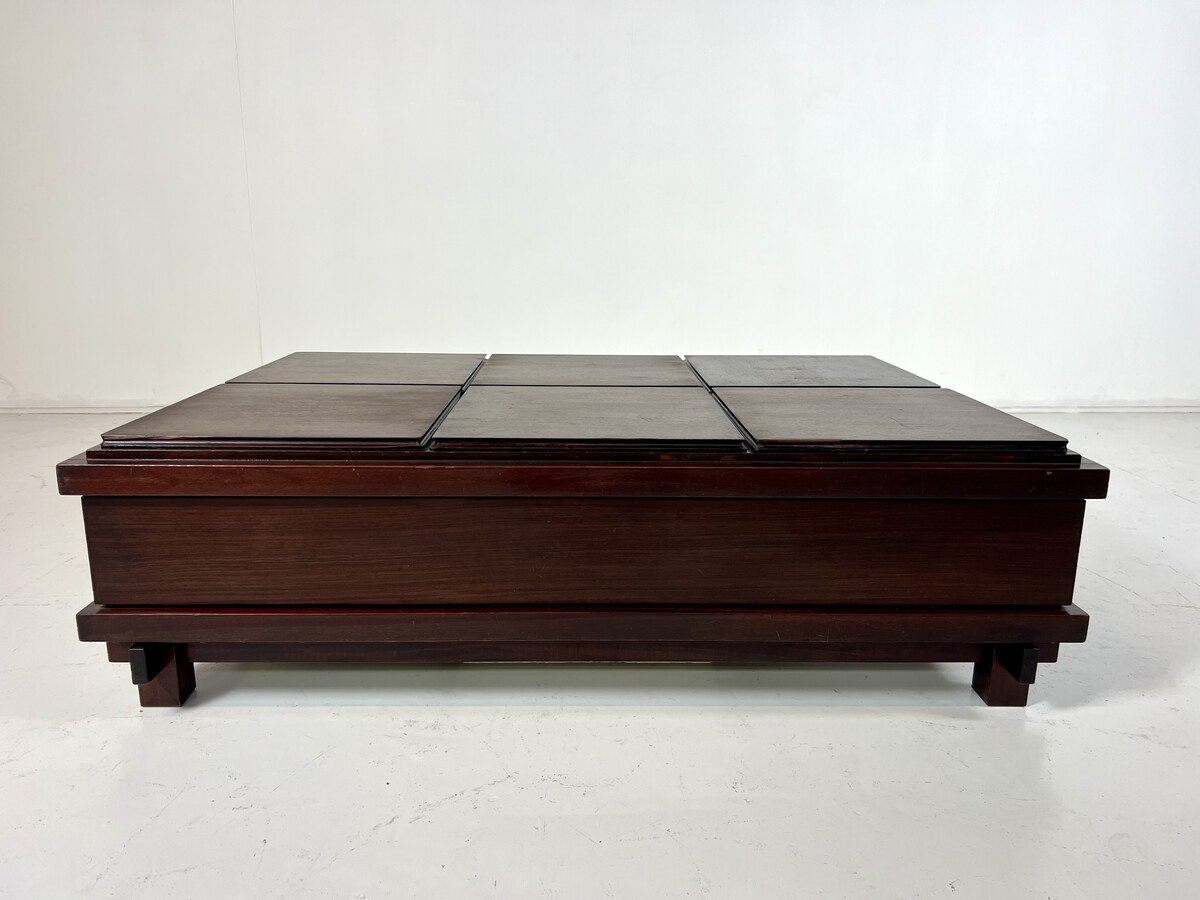 Coffered Coffee Table, Italy, 1960s-photo-3