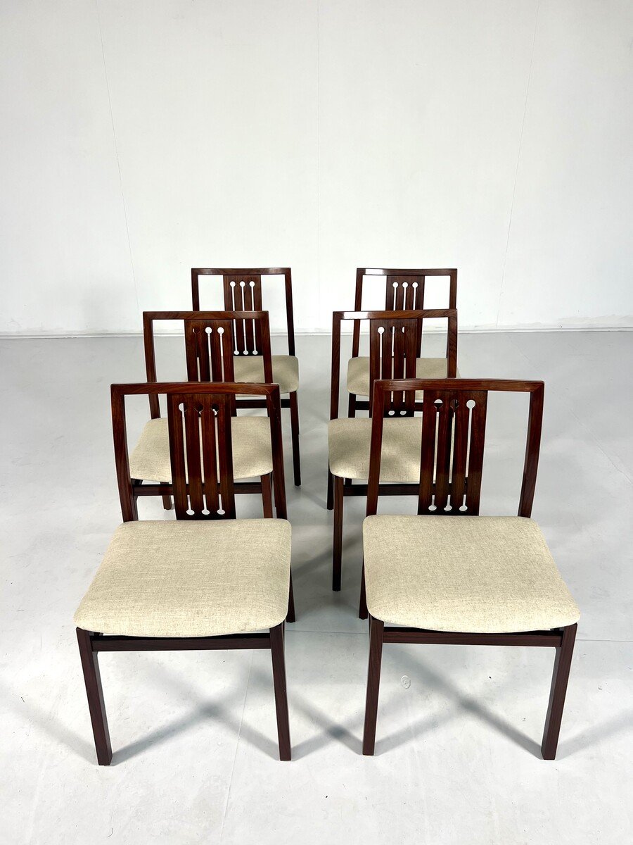 Set Of 6 Mid-century Chairs, Italy, 1960s-photo-2