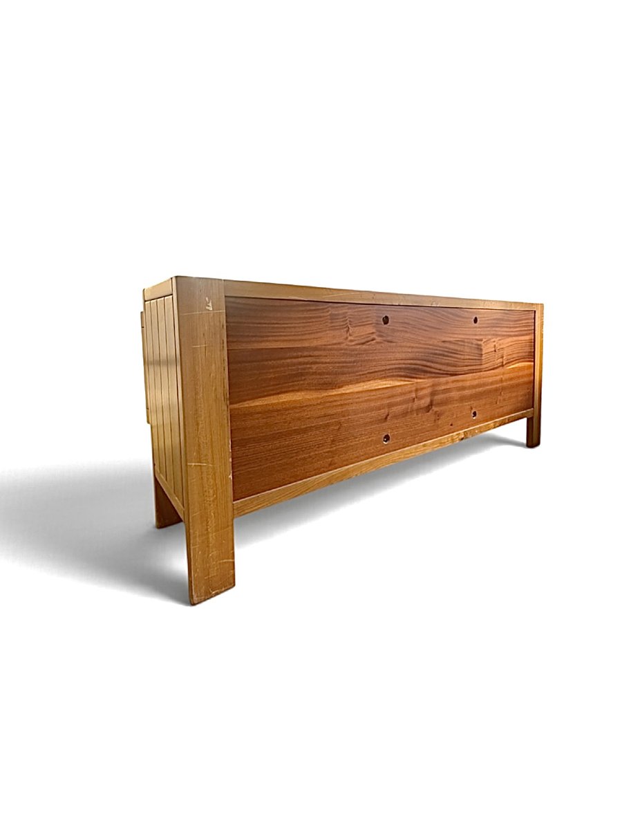 "maison Chauvin" Brutalist Sideboard, Solid Elm, France, 1970s.-photo-4