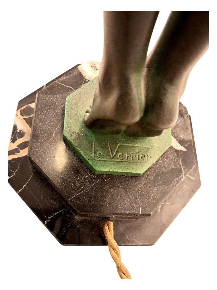Paire de lampes Art Déco 'Clarté' de Max Le Verrier, 1920s-photo-3