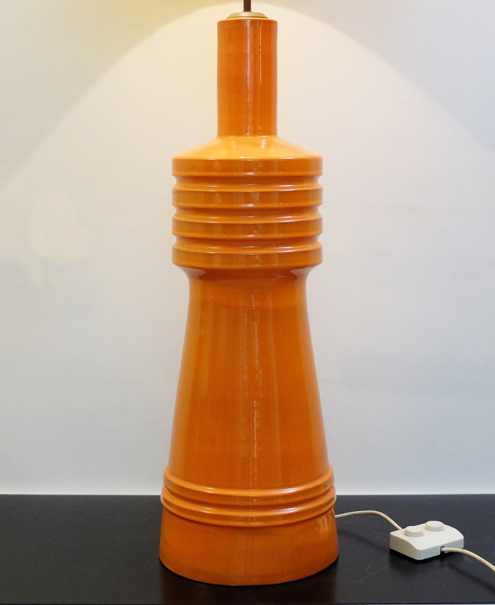 Grande Lampe De Table En Céramique Orange-photo-2