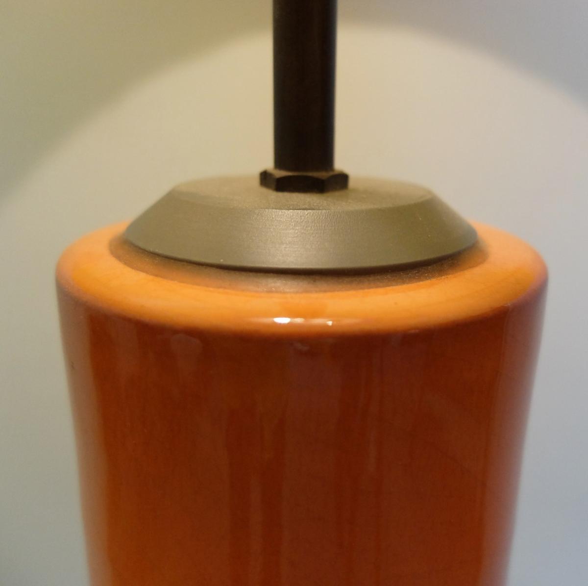 Grande Lampe De Table En Céramique Orange-photo-2