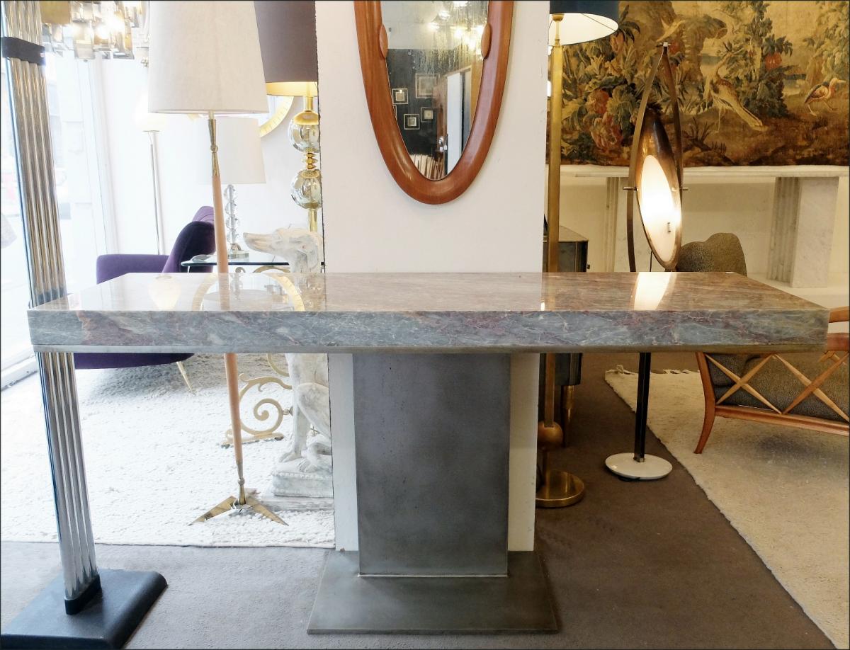 Large Console With Pink Marble Tray-photo-2