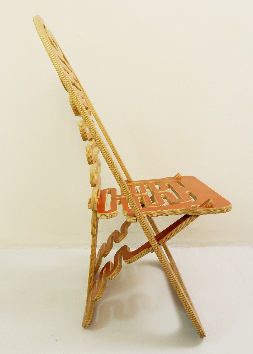 "lumbarest" European Armchair In The Form Of Cut Plywood, Prototype By Gregg Fleishman-photo-2