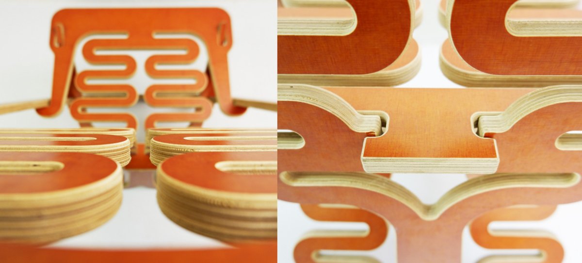 Fauteuil européen "Lumbarest" en forme de contreplaqué découpé, prototype de Gregg Fleishman-photo-4