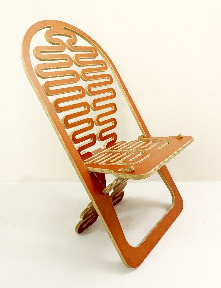 "lumbarest" European Armchair In The Form Of Cut Plywood, Prototype By Gregg Fleishman