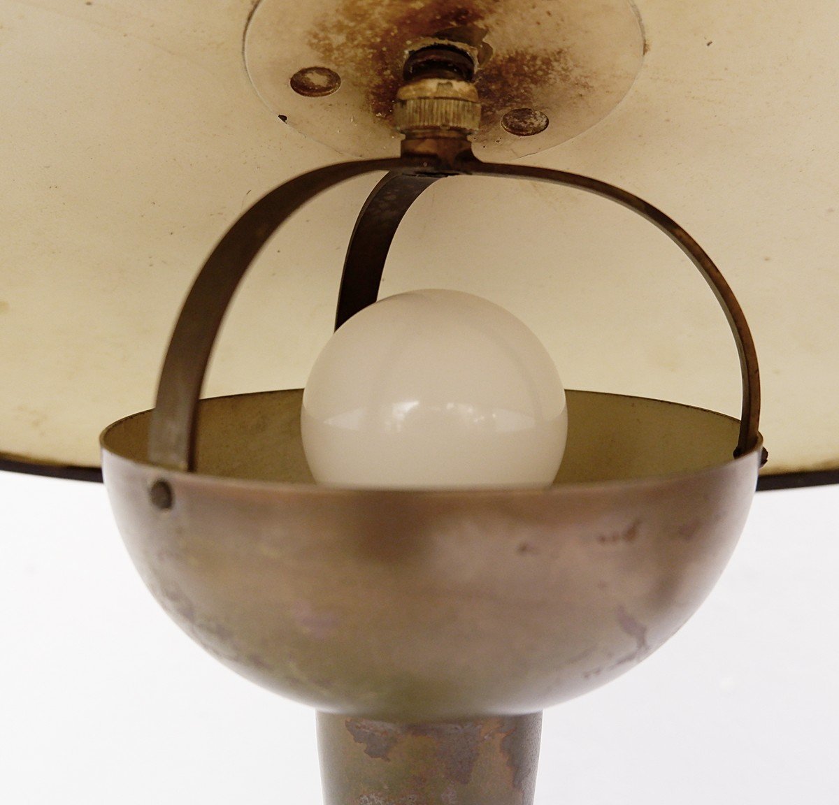  Lampe De Bureau En Laiton Et Verre De Stilnovo - 1950-photo-2