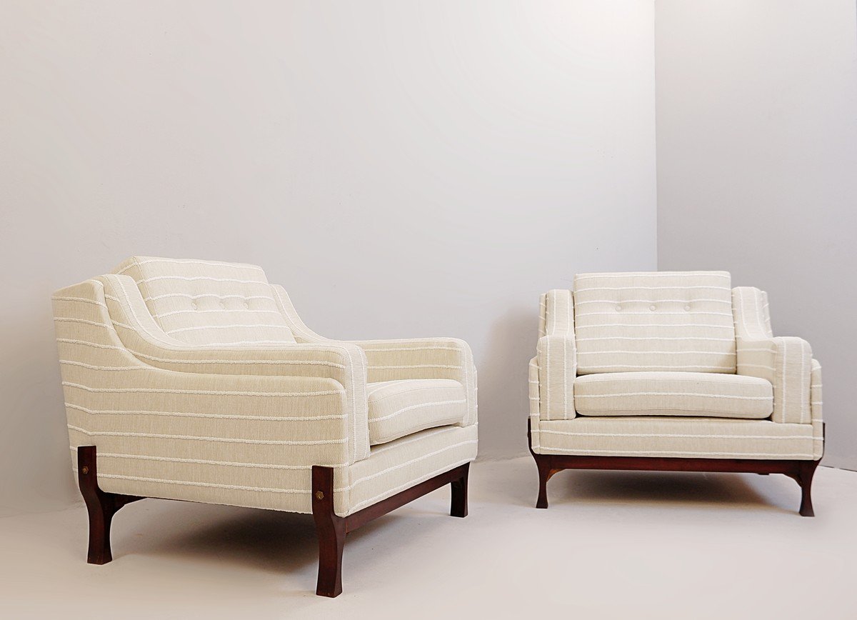 Pair Of Italian Armchairs - New Upholstery-photo-2