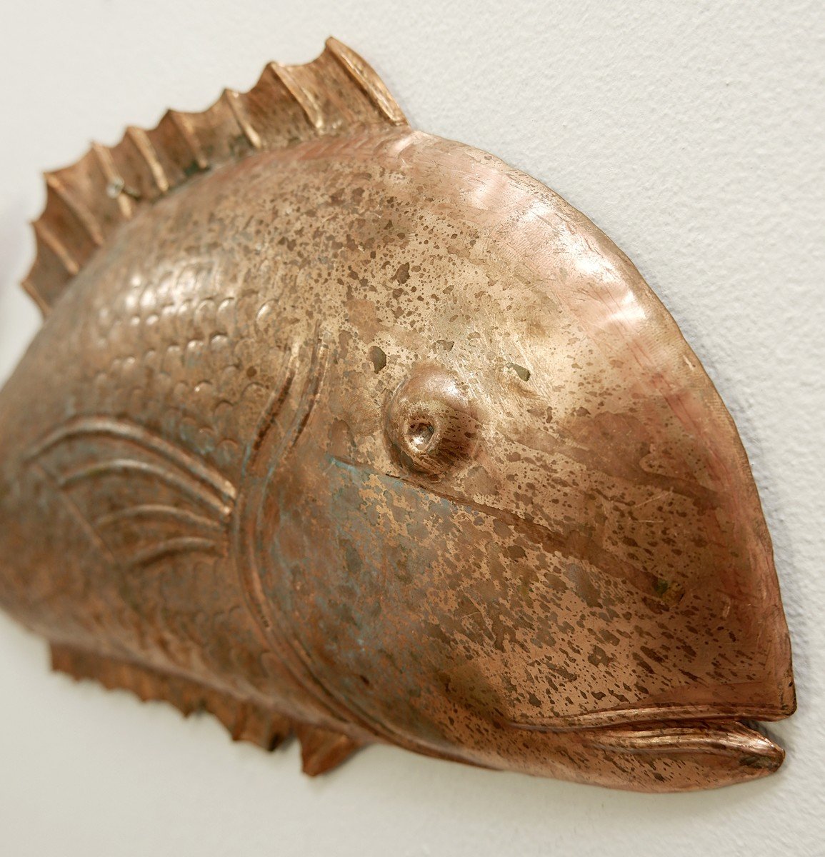 Decorative Venetian Fish In Embossed Copper-photo-4