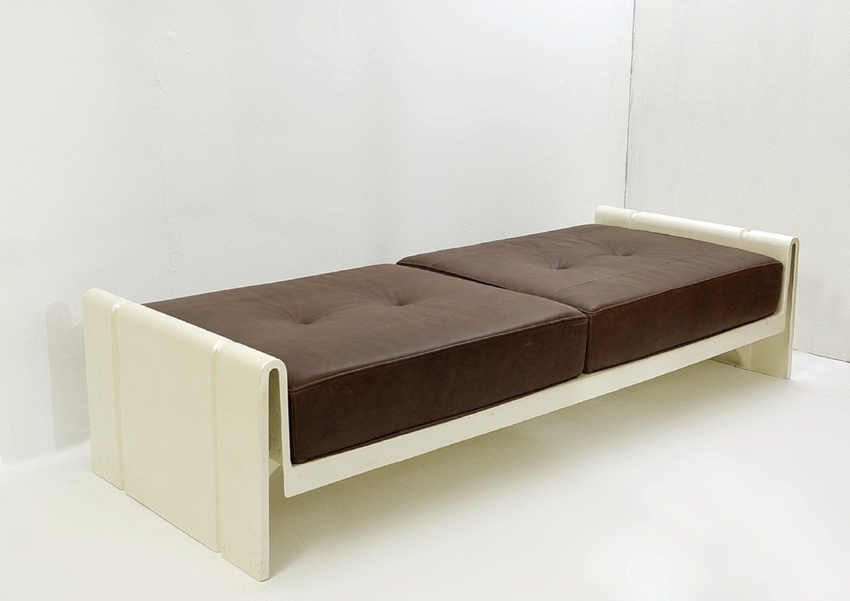 Daybed In Leather And Fiberglass By Rodolfo Bonetto - Italy 1969