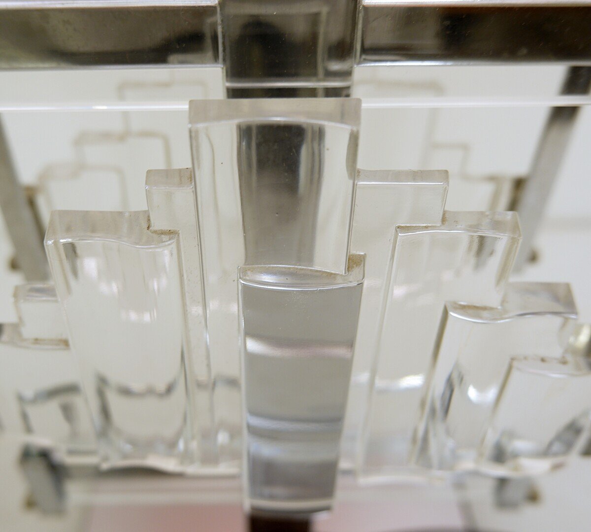 Lampe De Bureau En Chrome Et Plexiglass - 1970s-photo-2