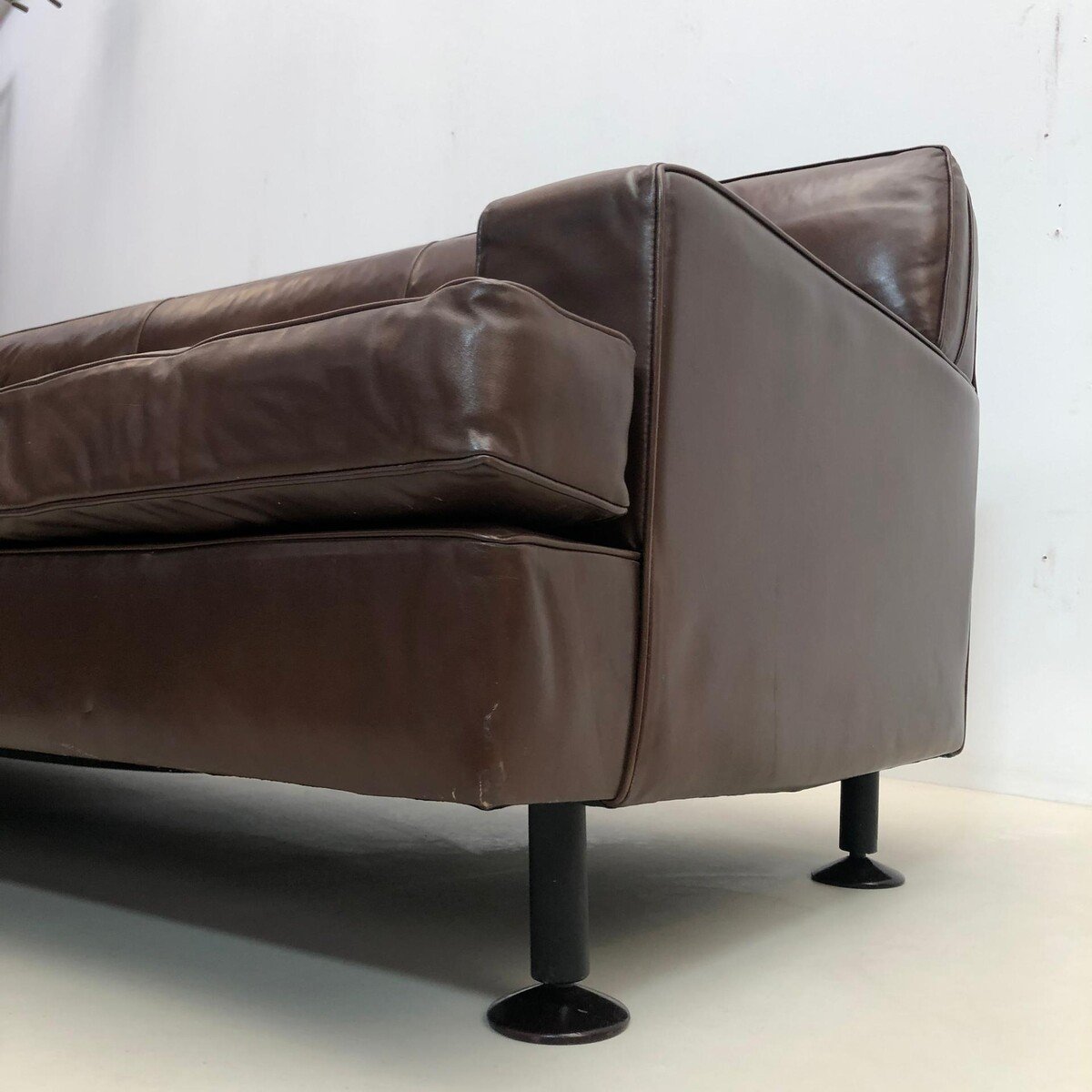 Brown Leather Sofa By Marco Zanuso For Arflex, 1960s-photo-3