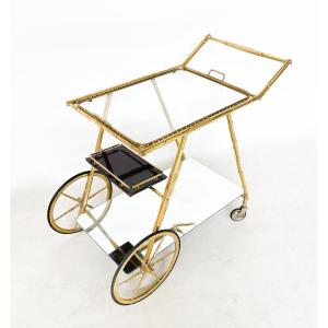 Trolley With Glass And Brass, Italy, 1950's