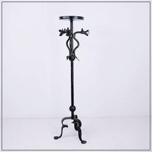 Wrought Iron Candlestick With Dragon Decoration