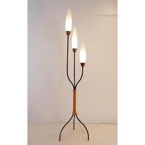 Floor Lamp With Opaline Bulbs, 1950's