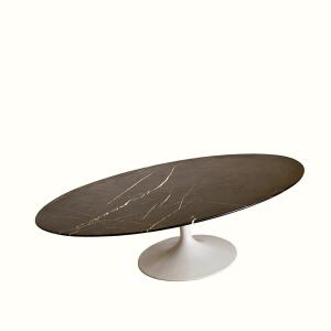 Table Basse Ovale Eero Saarinen Pour Knoll Avec Marbre Noir - 1960s