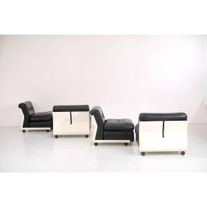 Set Of 4 Armchairs By Mario Bellini