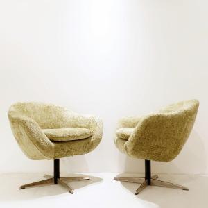 paire de fauteuils pivotants dans le style Overman MFG, 1960's