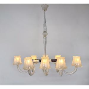 Barovier And Toso Murano Glass Chandelier - 8 Scones