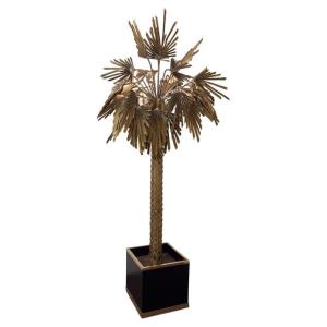Mid-century Brass Palm Tree Floor Lamp - 1970s