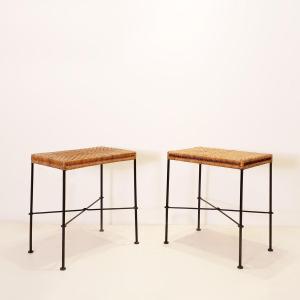 Paire de tables d'appoint de style Carl Auböck, Autriche
