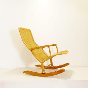 Fauteuil à bascule par Dirk van Sliedregt pour Rohé Noordwolde - Pays-Bas, années 1960