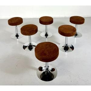 Set Of 6 Stools ,1970's