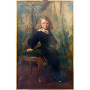 Portrait Of A Young Boy By Léon Rotthier, 1898
